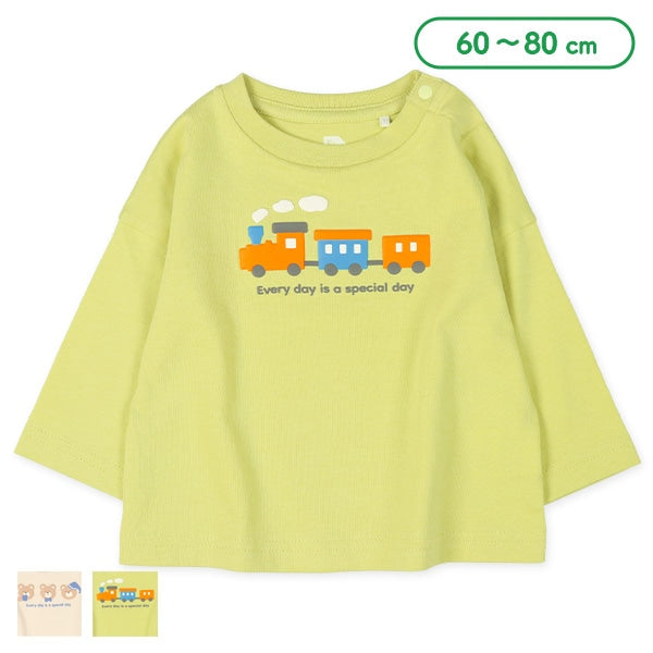 西松屋 ELFINDOLL くまのりもの発泡プリント長袖Tシャツ正規品