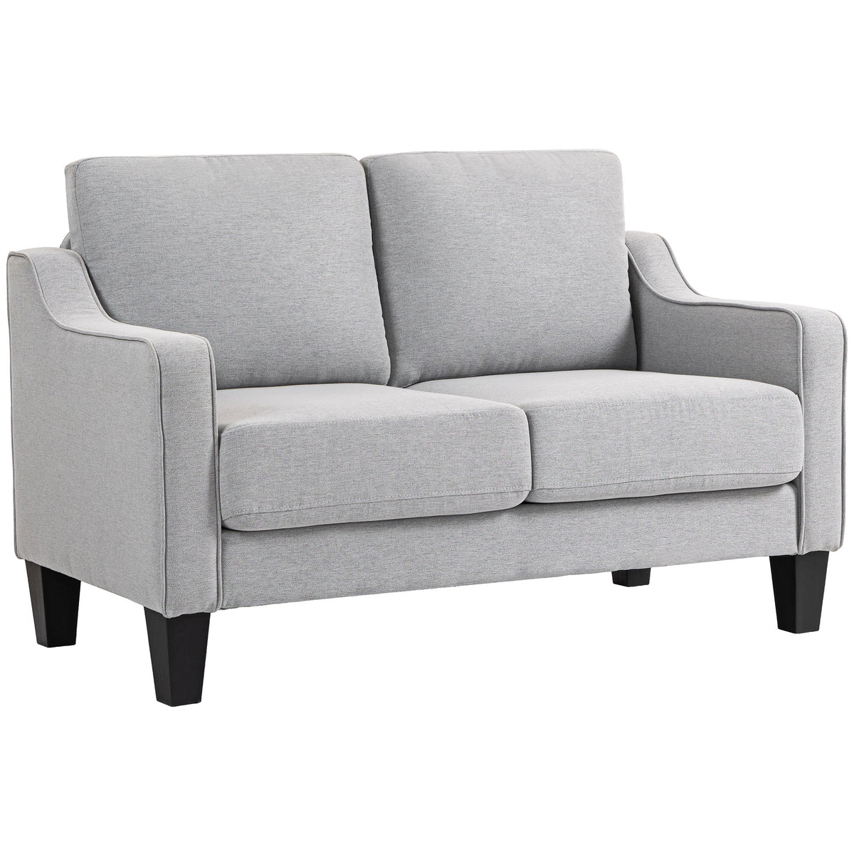 Loveseat Sofa, Modern Couch with Pocket Spring, Linen Upholstered, Thick Padded, Beige