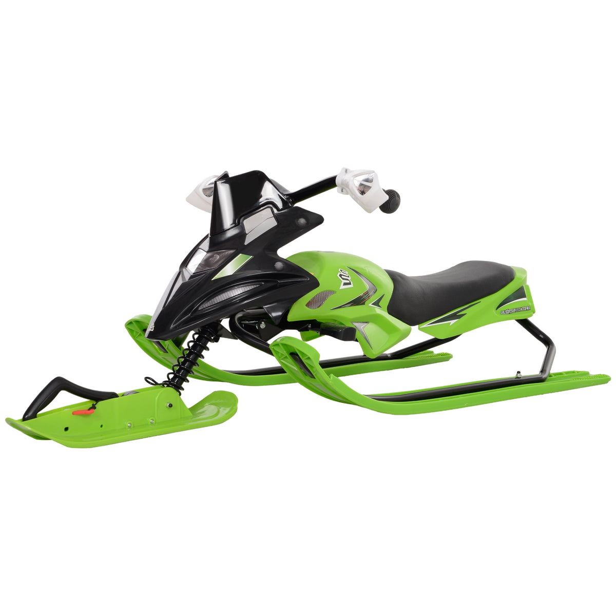 Kids Snow Racer Sleds with Padded Rubber Seat, Green