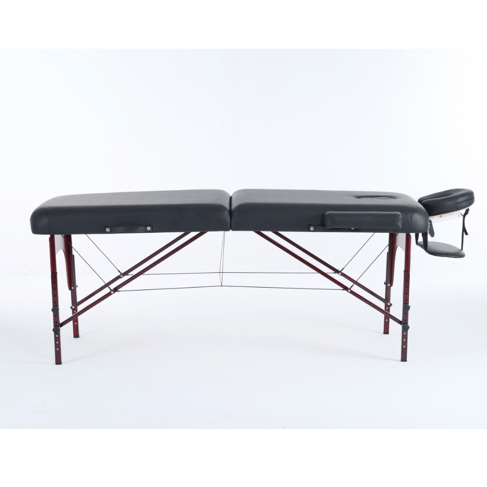 5'' 2 Section wooden Greenlife ® Portable Massage Table Black / Cream
