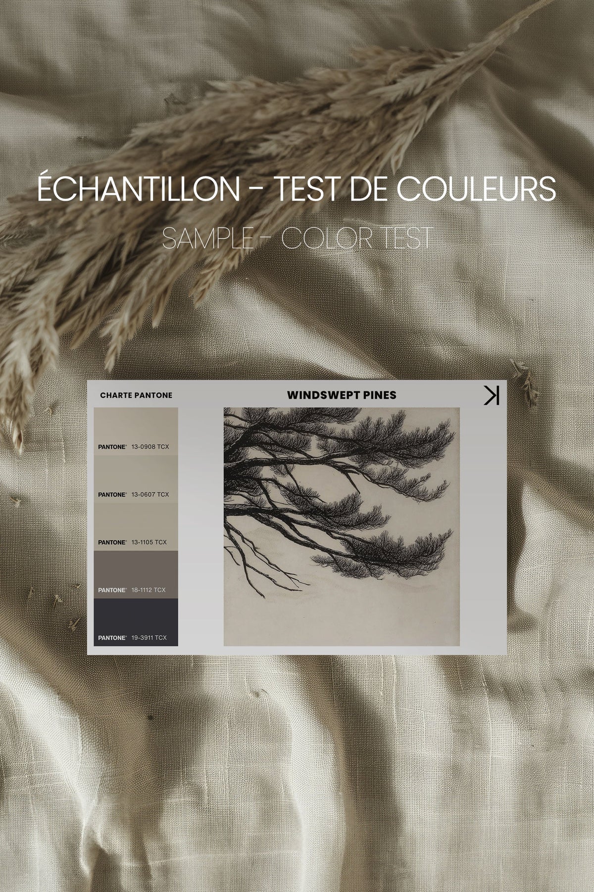 WINDSWEPT PINES, Oeuvre sur toile étirée