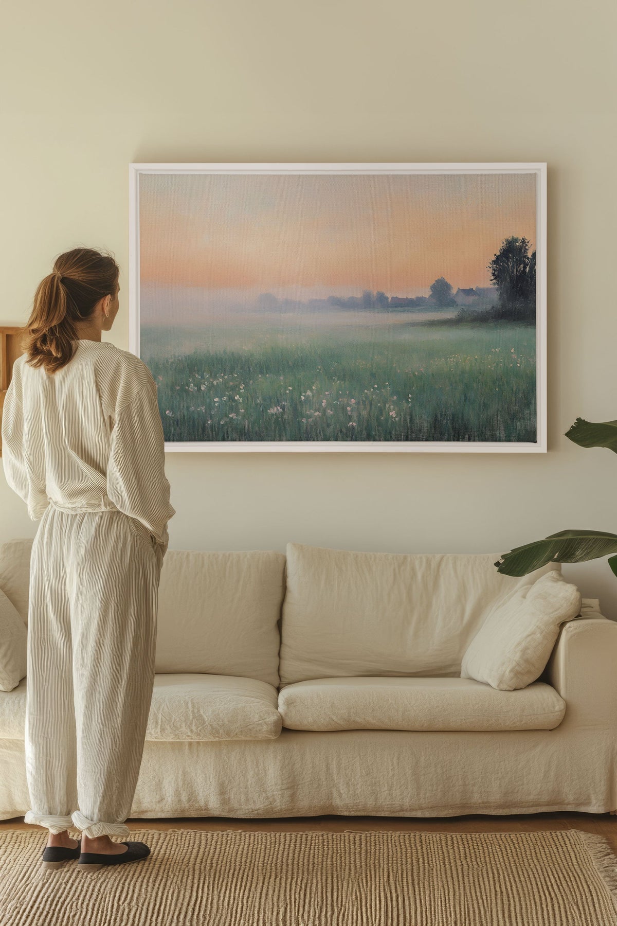 LUEUR DU MATIN, Oeuvre sur toile étirée