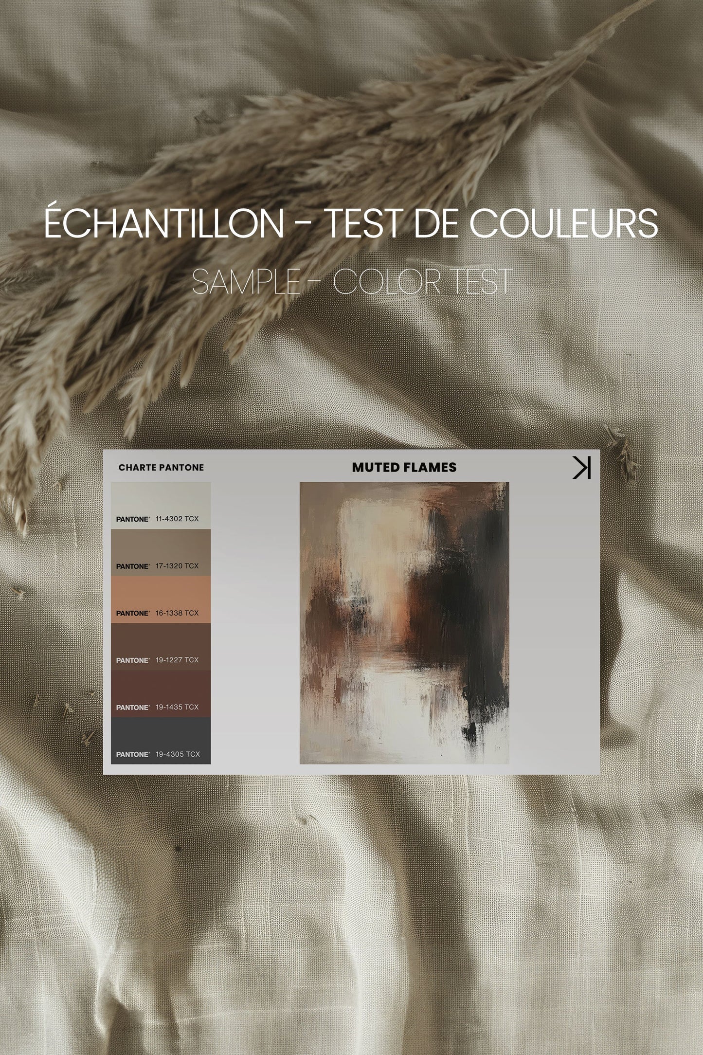MUTED FLAMES, Oeuvre sur toile étirée