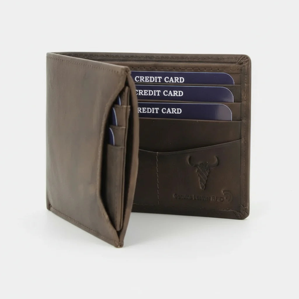 Men's RFID Bifold Wallet with Removable Card Sleeve