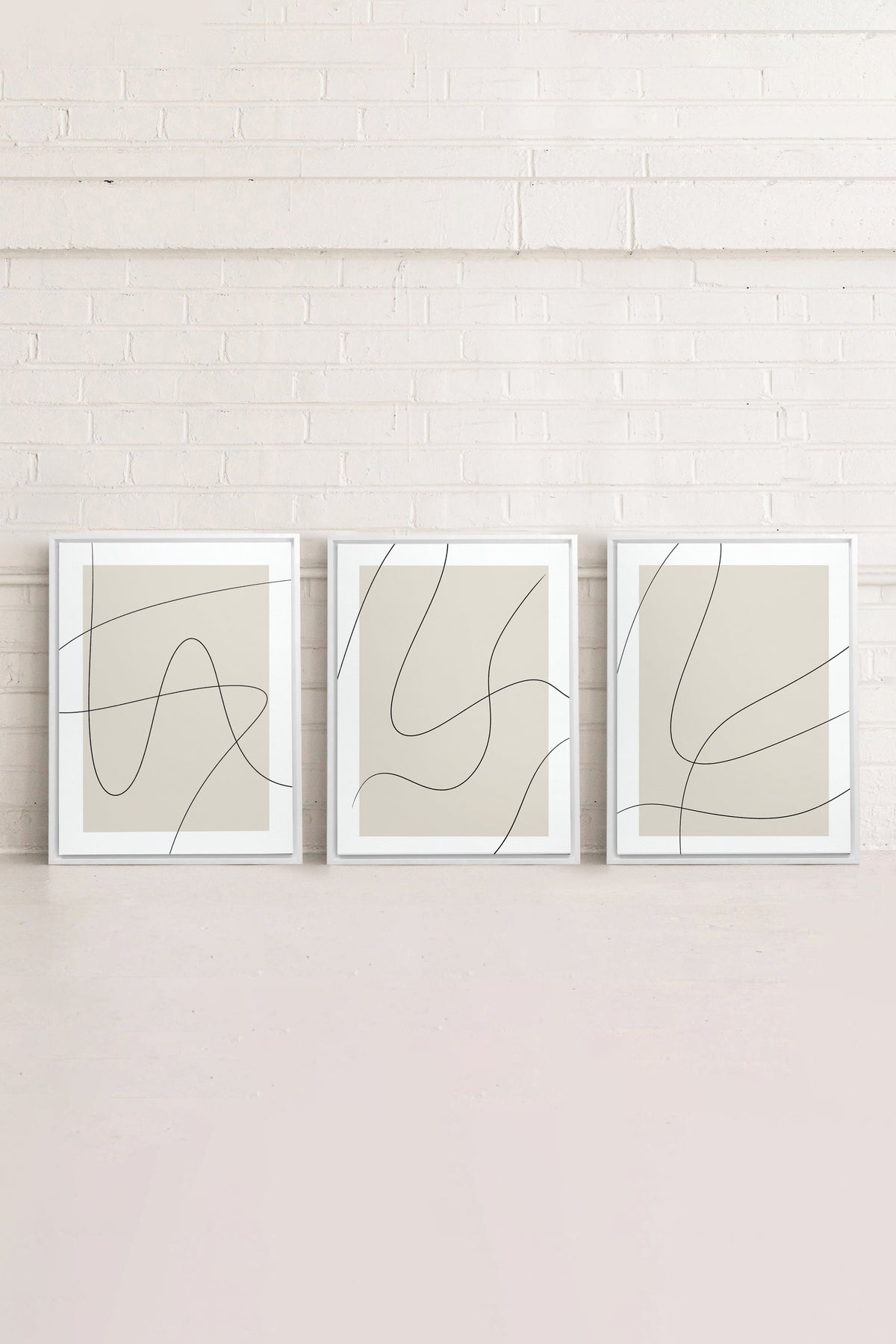 ELEGANT CURVES TRIO (3 Oeuvres sur toile étirée)