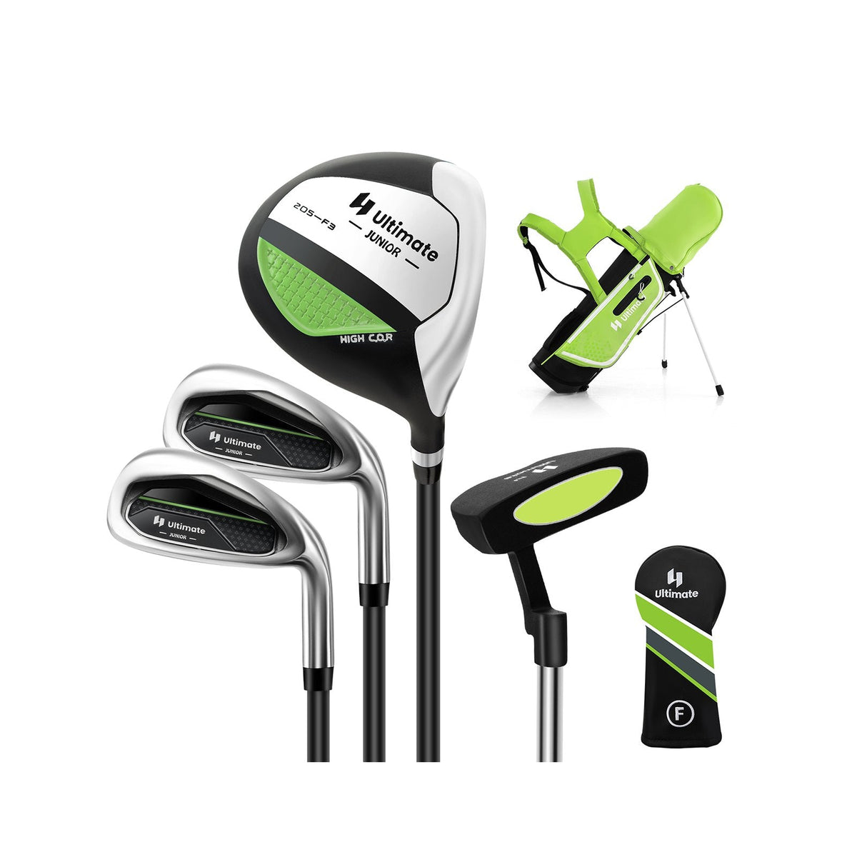 Junior Complete Golf Club Set Right Hand with Rain Hood for Kids-Blue