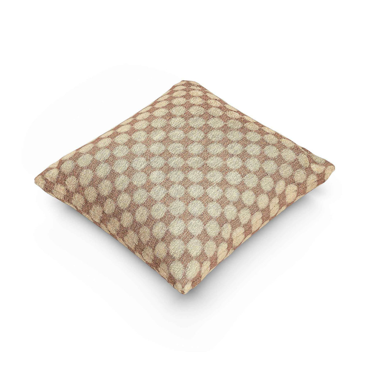 Woven Checkered Pattern Pillow | Neutral Brown Geometric Throw Pillow