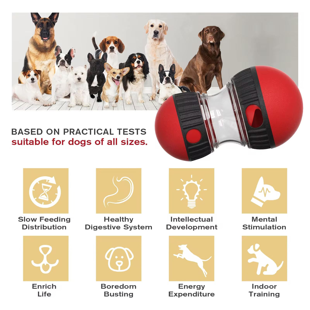 Interactive Slow Feeder Oval Toy – Dog Food Dispenser