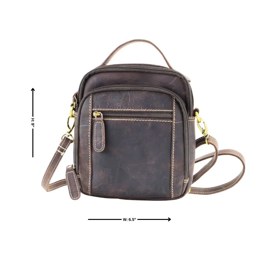 Hunter Leather Bag with Top Handle