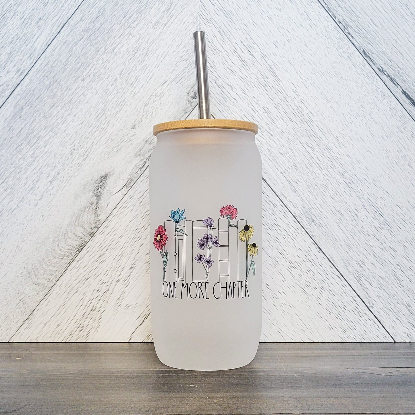 One More Chapter Glass Can with Bamboo Lid