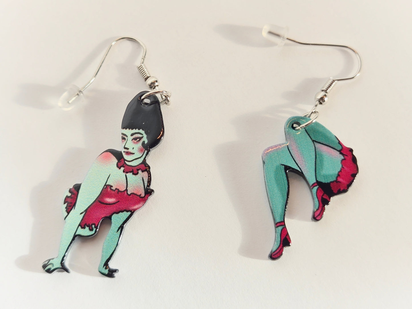 Vintage Zombie Pin-Up Girl Earrings