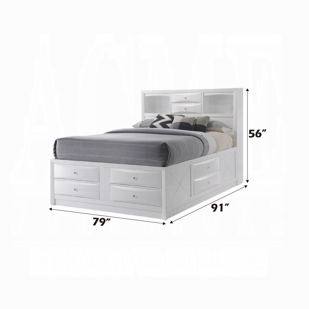 Neend Multi Drawer Storage Platfom Bed - White