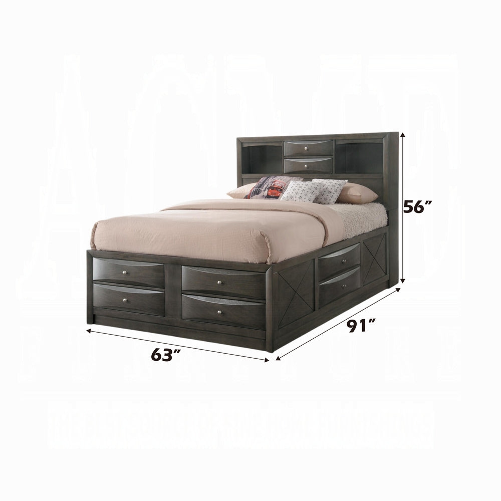 Neend Multi Drawer Storage Platform Bed - Grey Oak