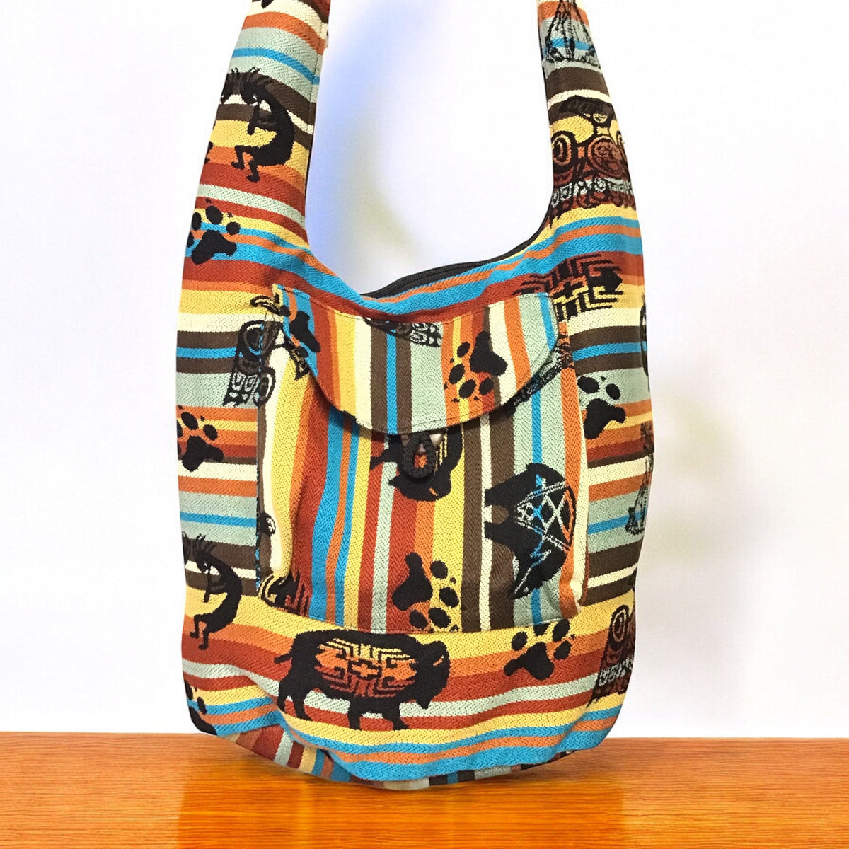 Red and Brown Crossbody Bag