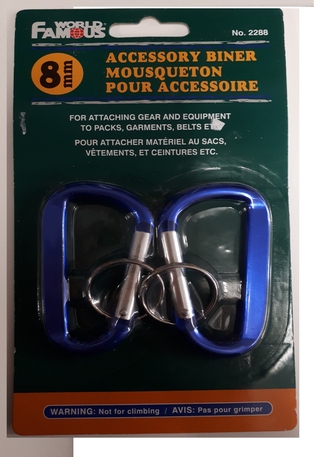 World Famous 8mm Accessory Biners