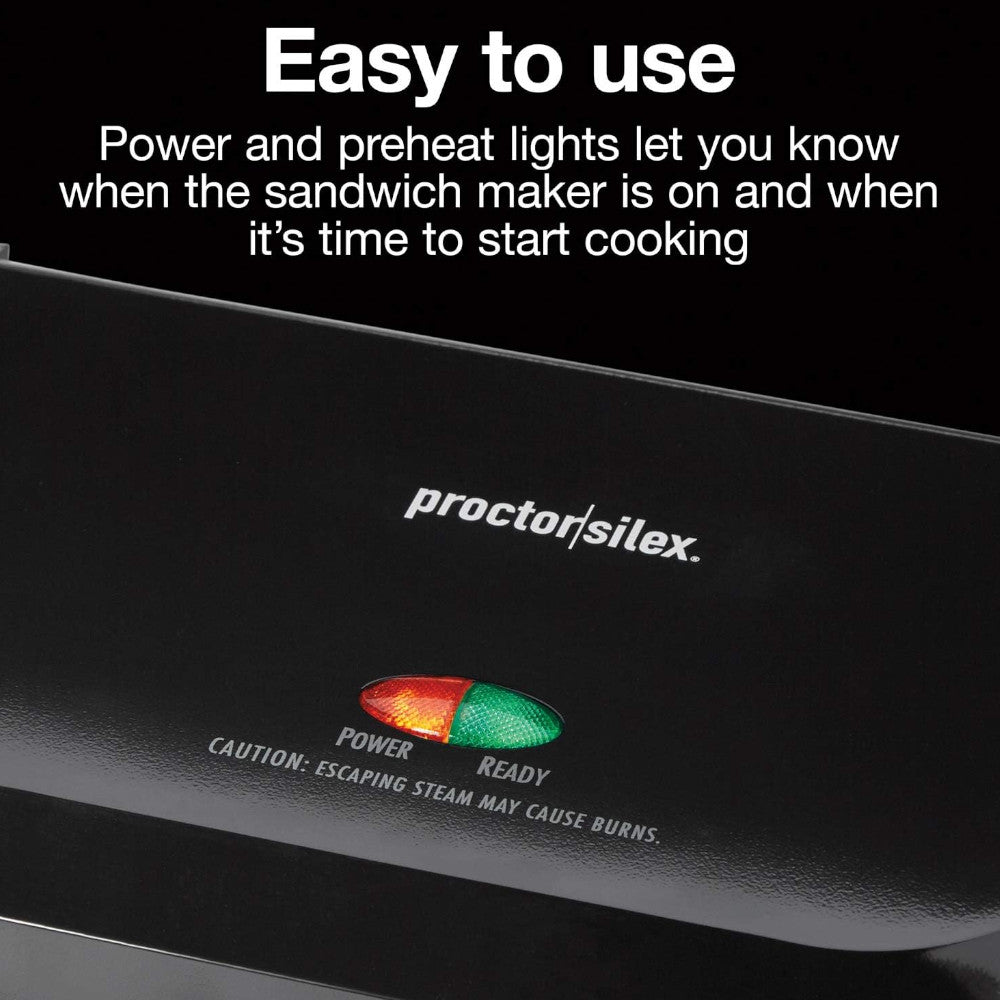 PROCTOR SILEX 25440PSC 4 Serving Panini Press, Sandwich Maker and Compact Indoor Grill