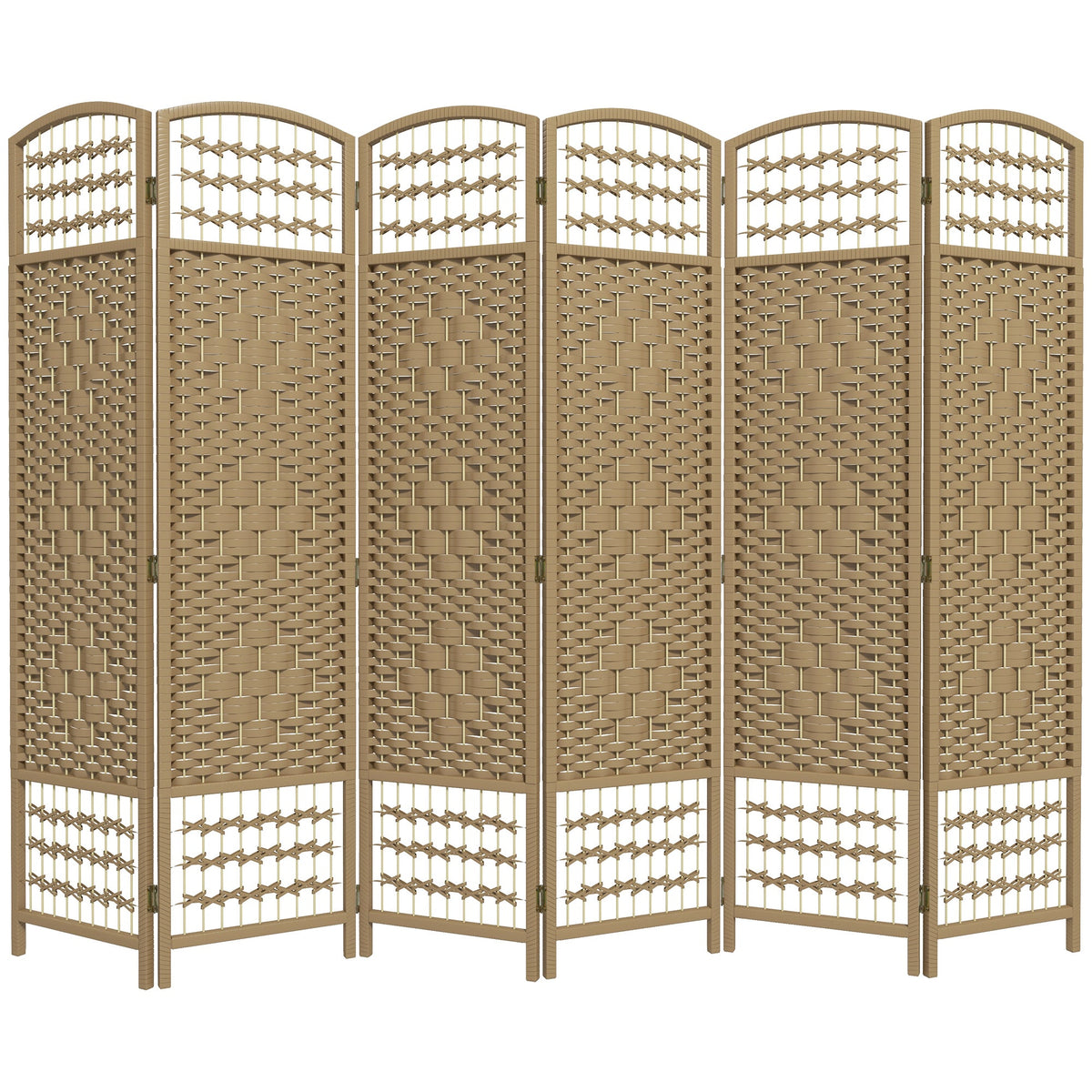 4 Panel Folding Room Divider, Portable Privacy Screen, Wave Fiber Room Partition for Home Office, Black