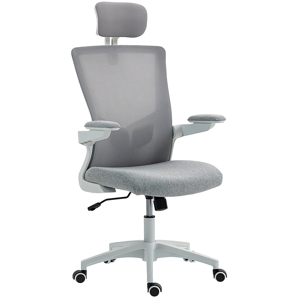Ergonomic Office Chair, Swivel Desk Chair with Adjustable Lumbar Support, Headrest and Height, Flip-up Armrests, Beige