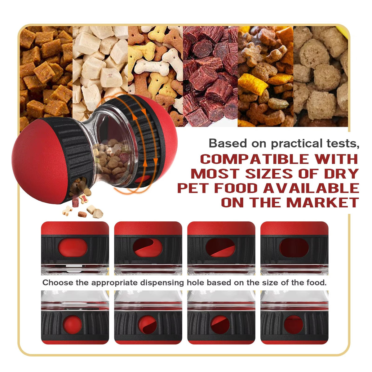 Interactive Slow Feeder Oval Toy – Dog Food Dispenser