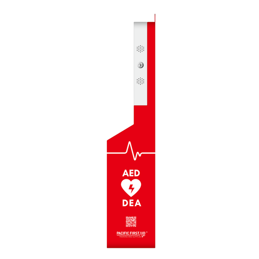 Red Video Wall Mounted AED Cabinet with Alarm