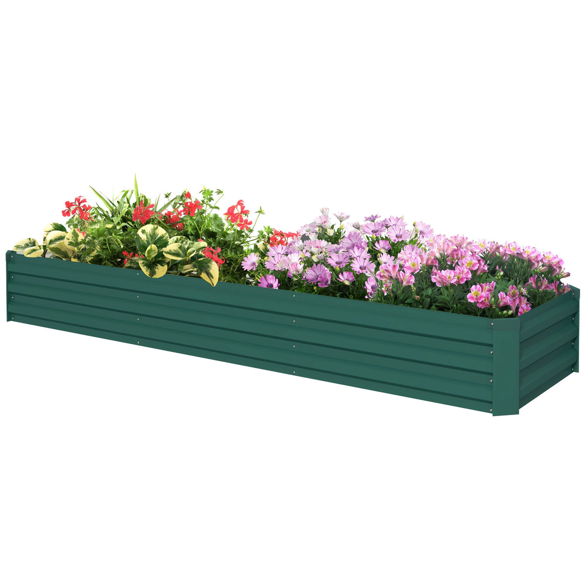 8'x2'x1' Galvanized Raised Bed, Large Elevated Planter Box for Growing Flowers, Herbs and Vegetables, Dark Grey