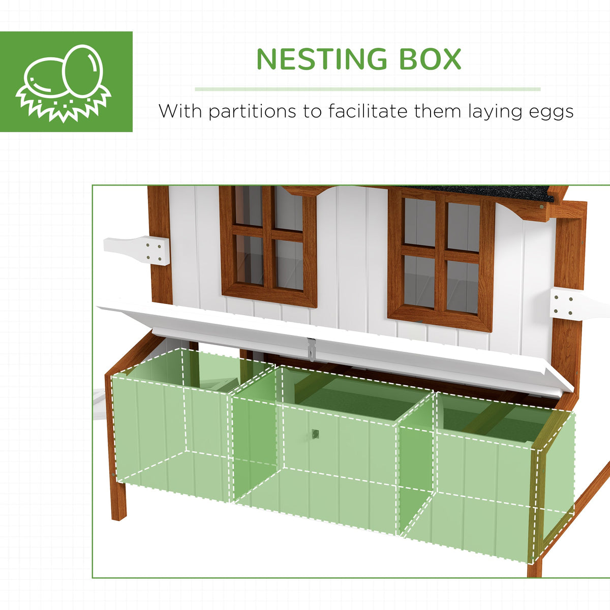 47" Chicken Coop Wooden Chicken House Rabbit Hutch Raised Poultry Cage Portable Hen Pen Backyard