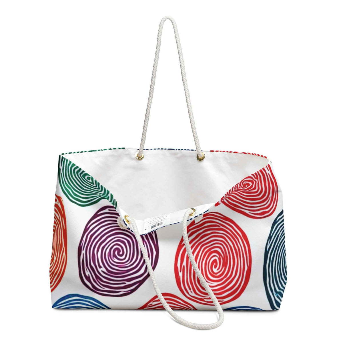 Colorful Spiral Circles Weekender Bag | Large Tote Beach Travel | Busy Mom | Mother Gift