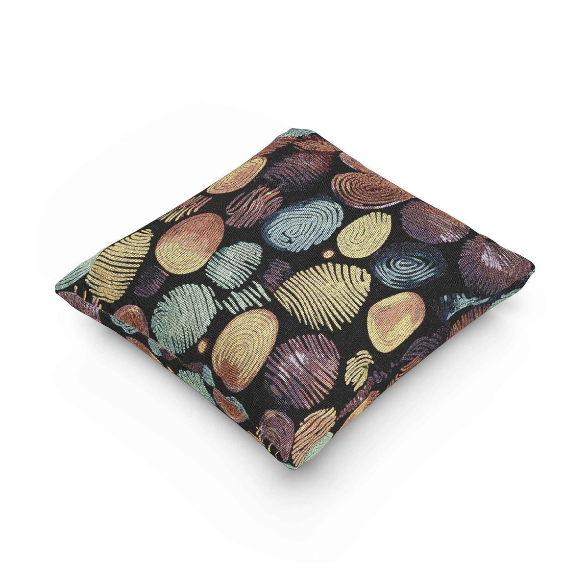 Abstract Pebble Tapestry Woven Pillow | Multicolor Stone Pattern Throw Cushion