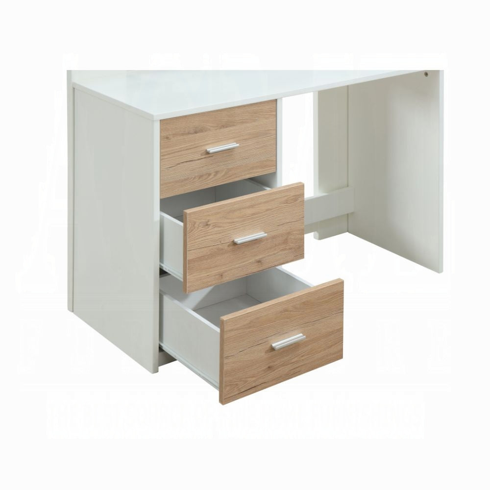 Lilo Twin Bunk/Loft Bed W/Workstation & Wardrobe - White/Oak