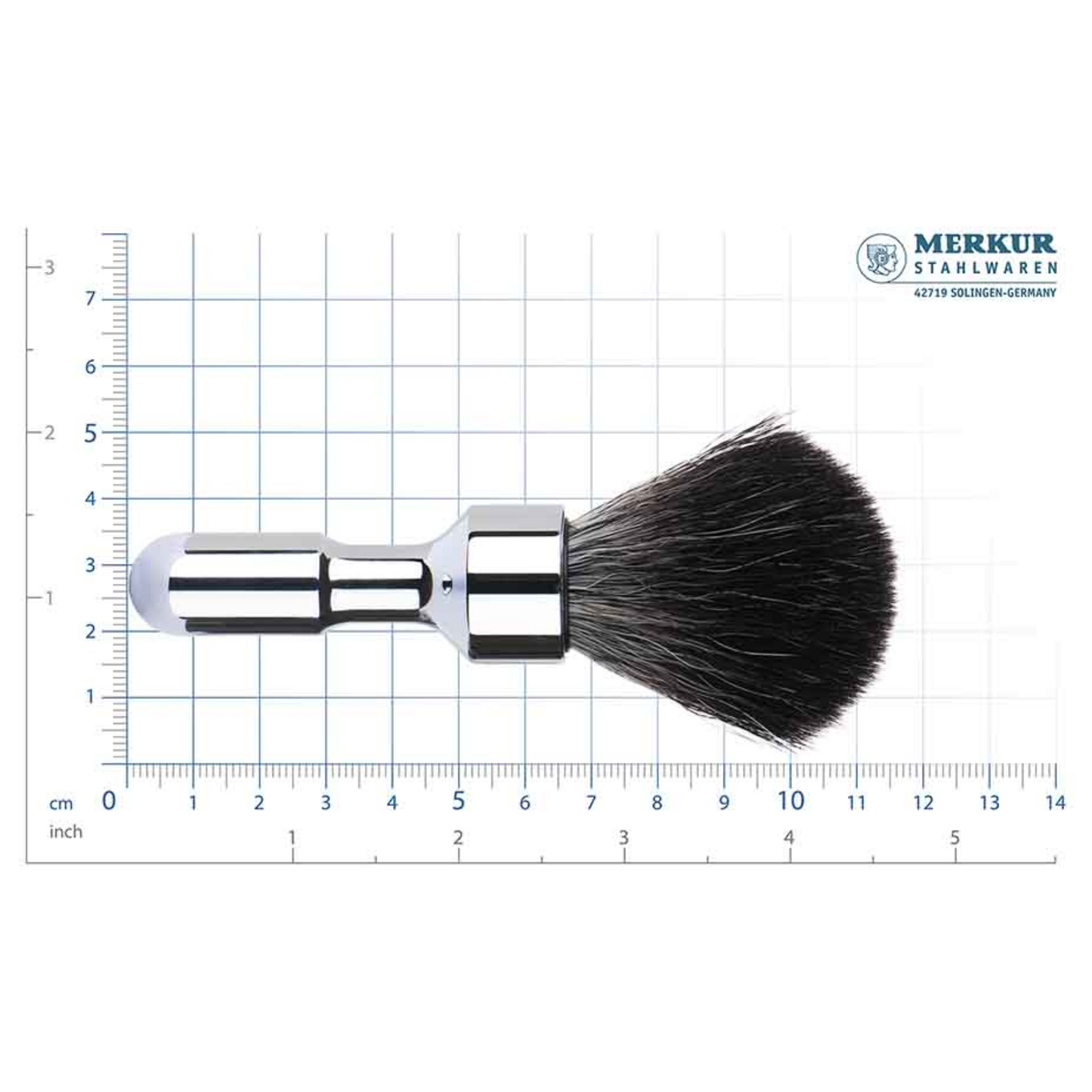 MERKUR Shaving Brush 1701 with Vegan Synthetic Hair in Bright Chrome