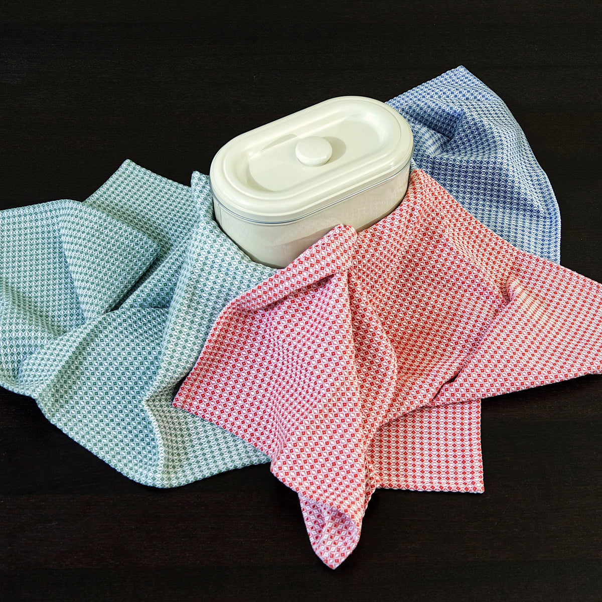 Diamond Waffle Kitchen Towels - Set/3
