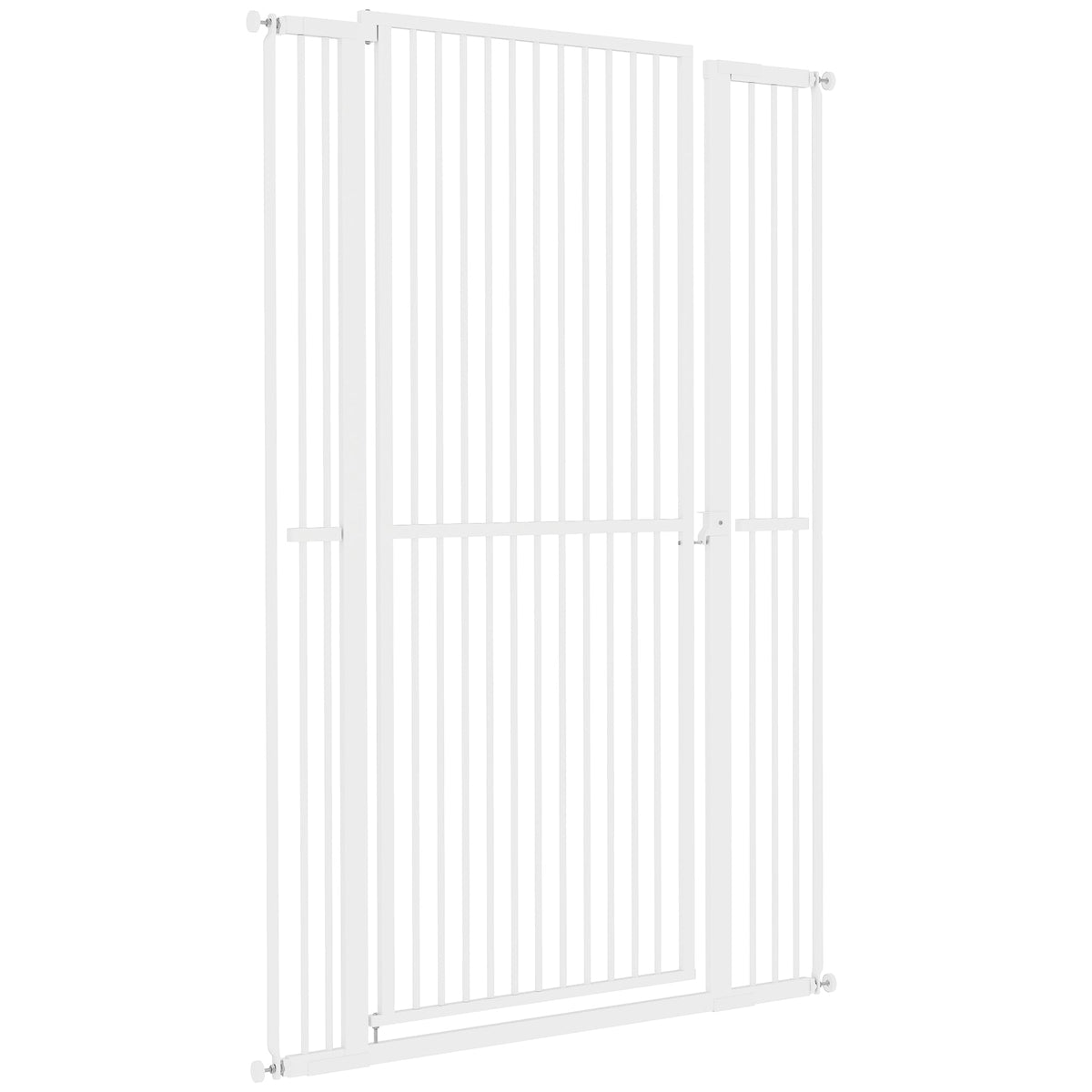 59" Extra Tall Cat Gate, 30"-41" Pet Gate with 2.8" and 5.5" Extensions, for Doorway, Hallway, Stairway, Black