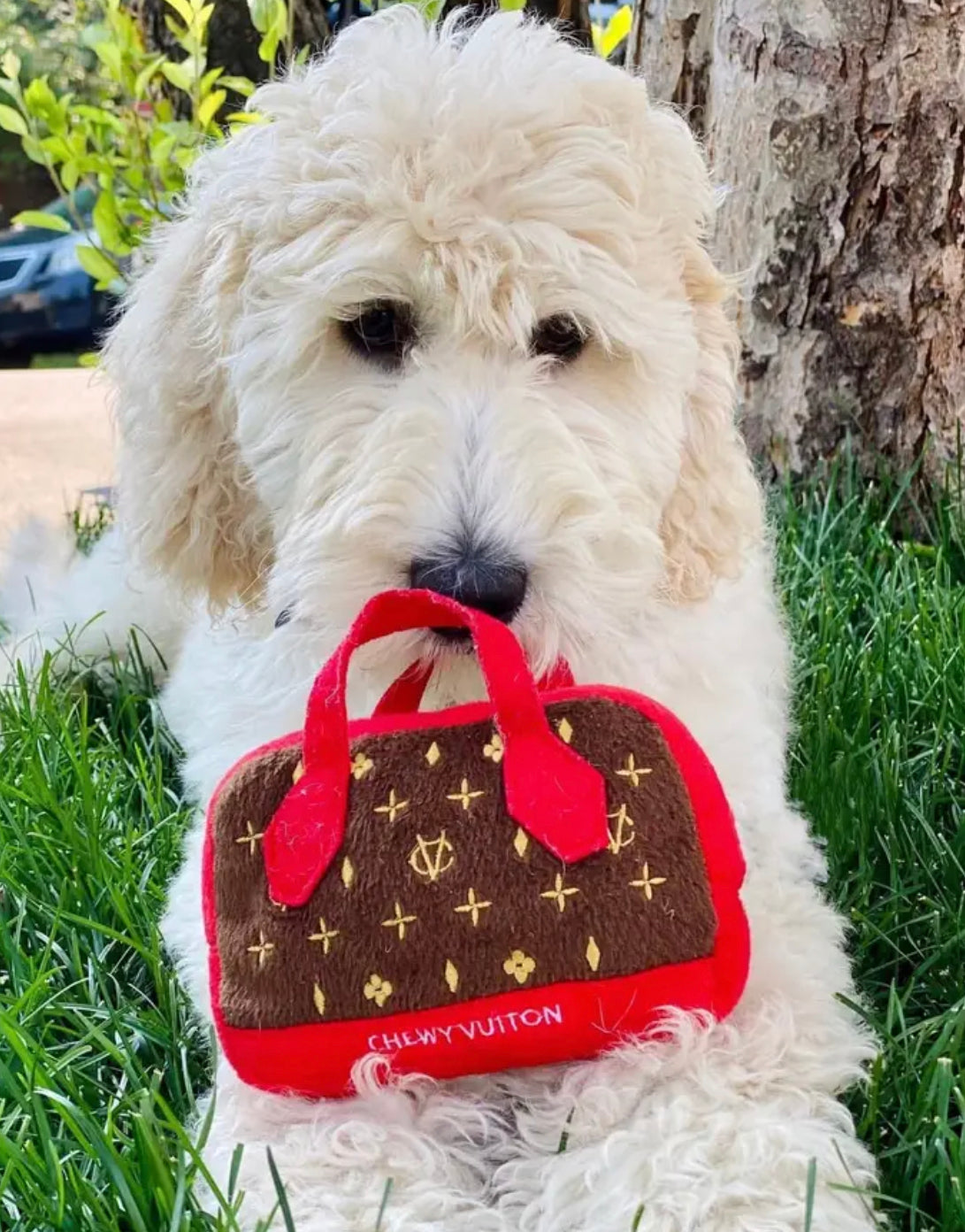 Chewy Vuitawn Plush Purse Toy | Dog Plush Toy