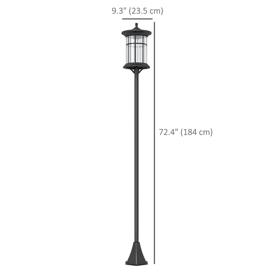 72" Solar Post Light, Cool White LED Outdoor Lamp, Waterproof IP44 for Patio, Garden, Backyard, Pathway