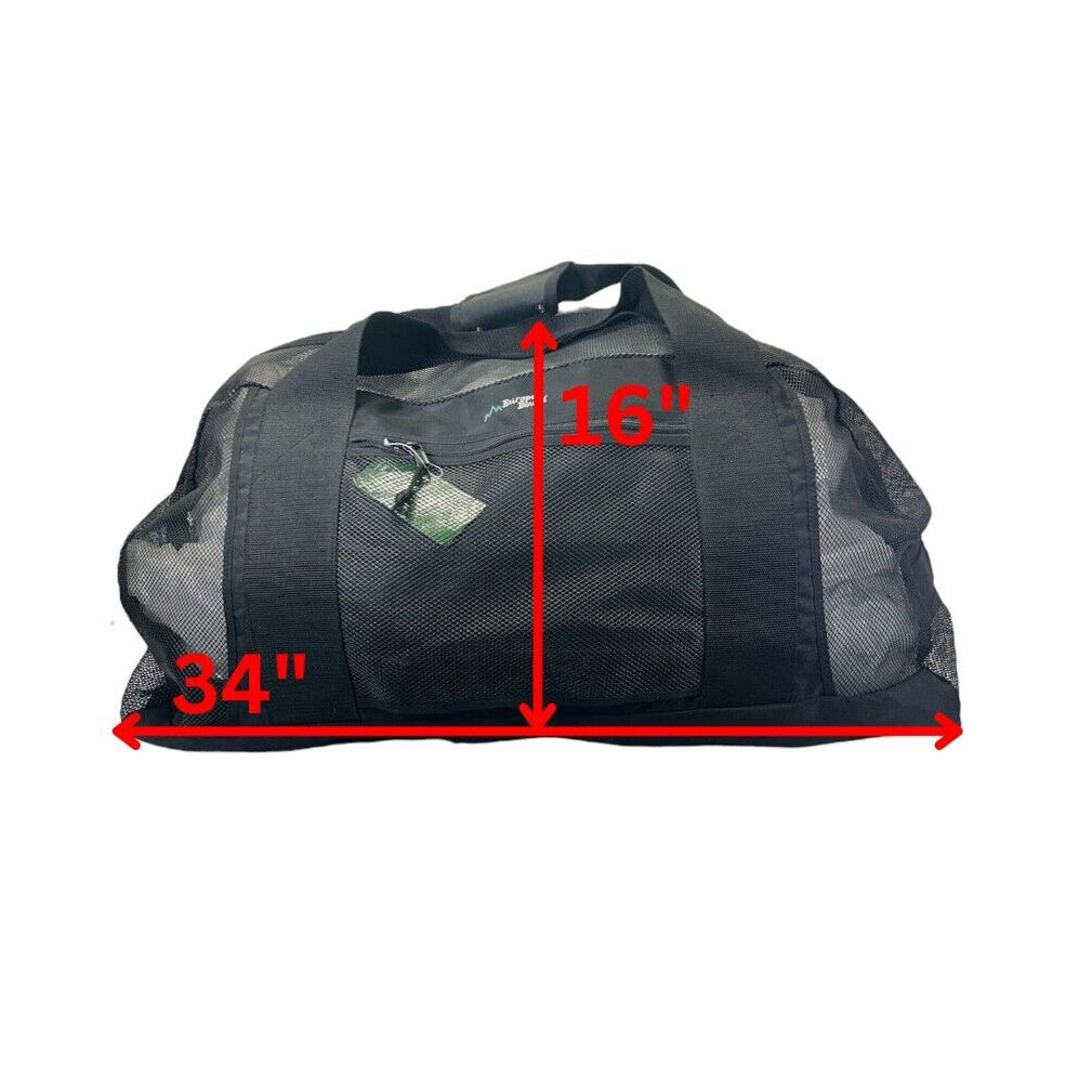 Europe Bound Heavy Duty Mesh Duffle Bags 28-34 Inch for Wet Gear Transport