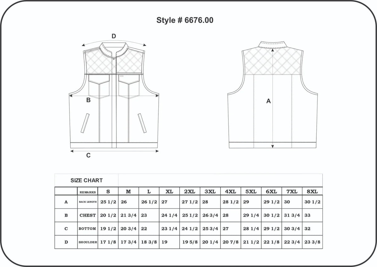 Open Road Men's Denim & Leather Club Vest