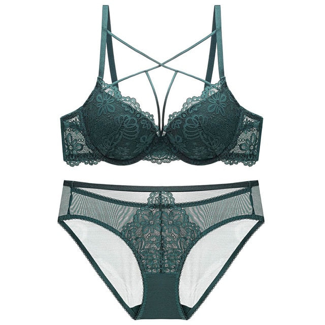2 Piece Embroidery Lingerie