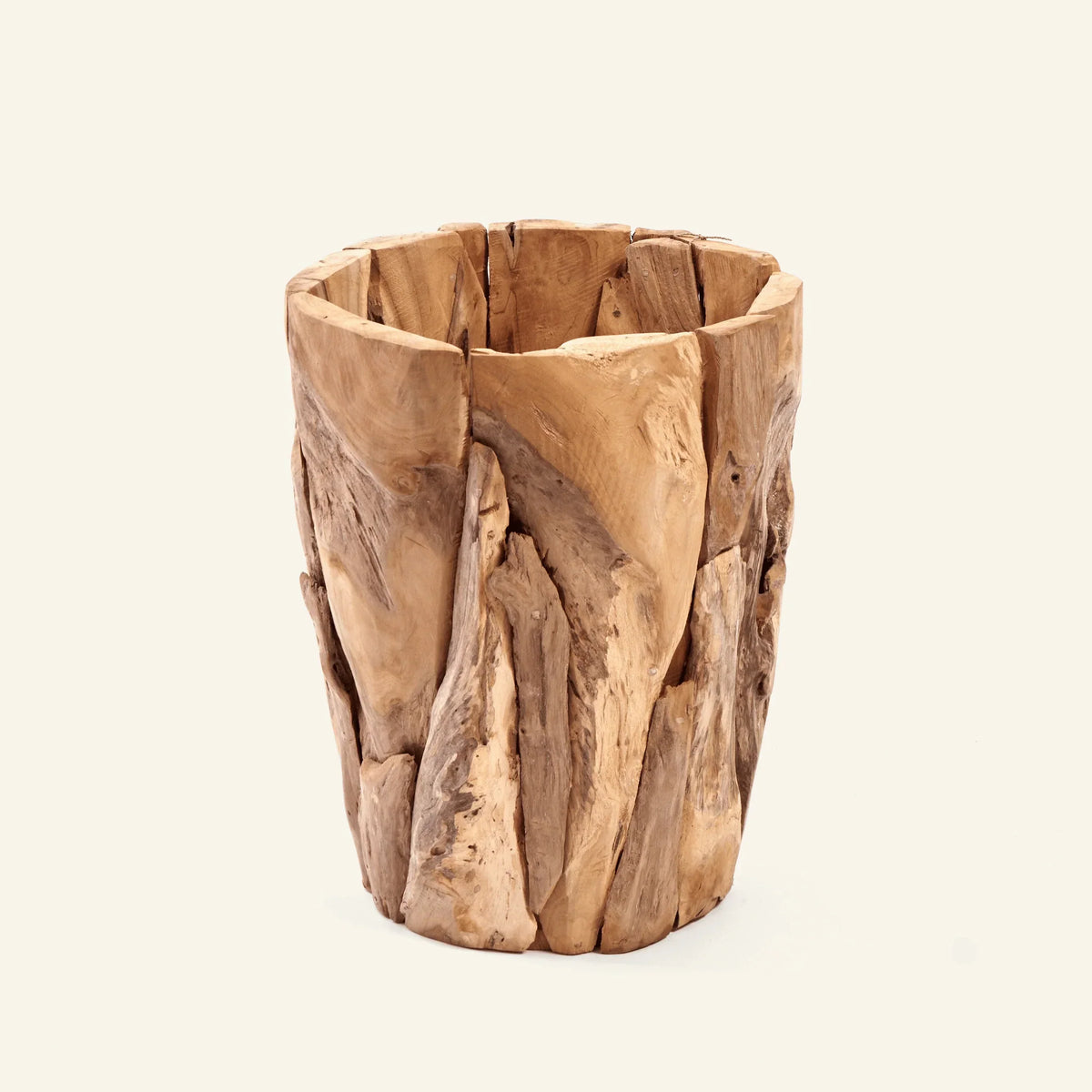 Pot en retaille de teck recyclé
