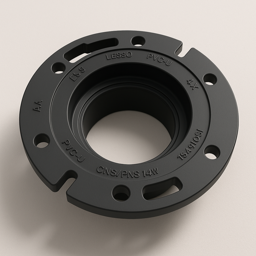 LESSO 4×3 ABS Closet Flange — Hub with Adjustable Plastic Ring | ASTM D2661, CSA B181.1, cUPC