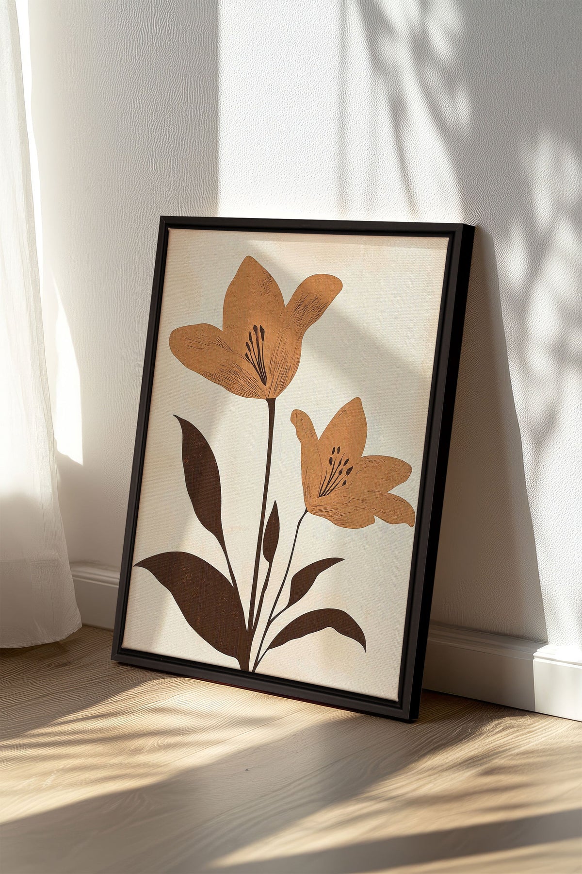 SEPIA FLOWERS, Oeuvre sur toile étirée