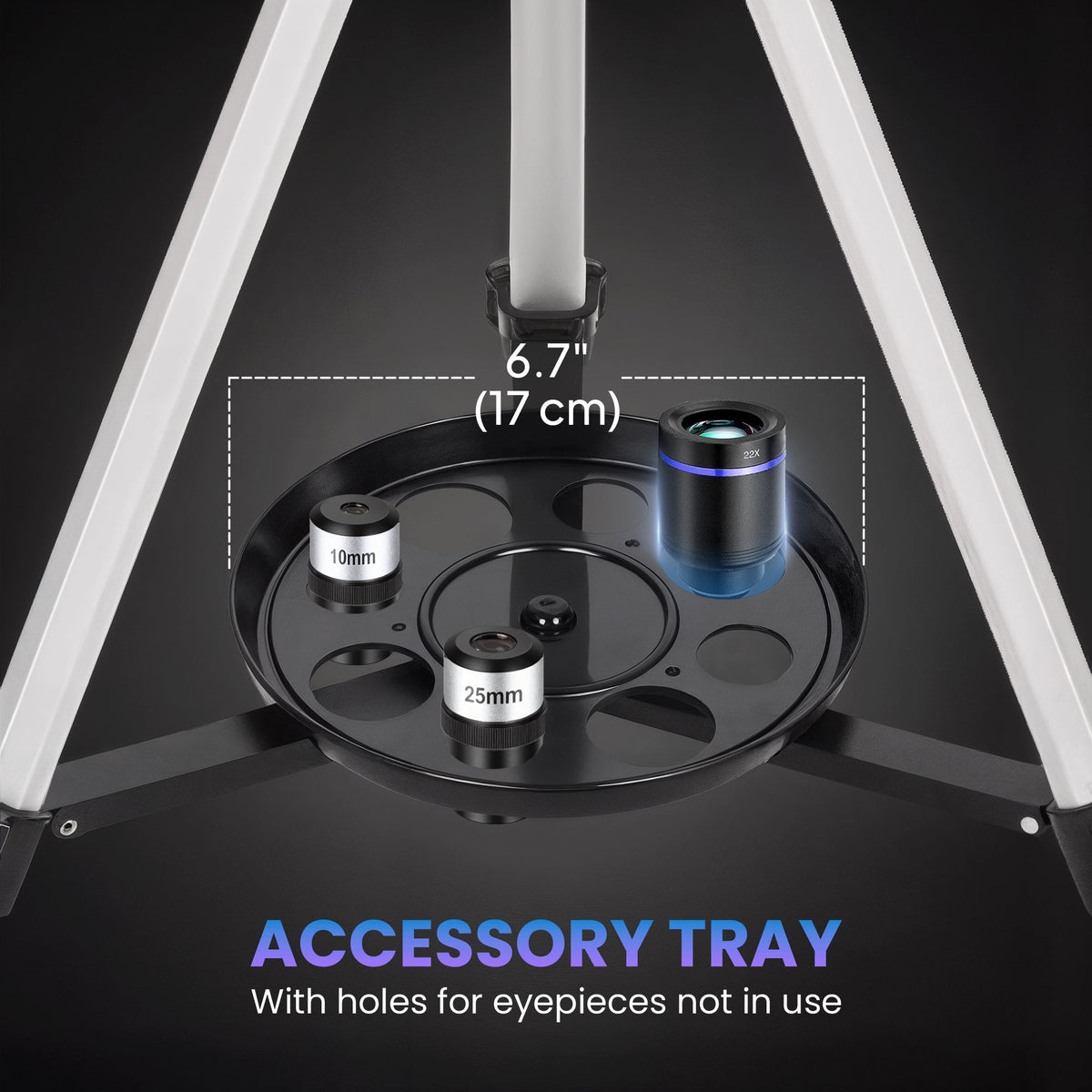 Telescope for Adults, 70 mm Aperture 400 mm Refractor Telescope with 40X/16X, Adjustable Tripod, Bag, White