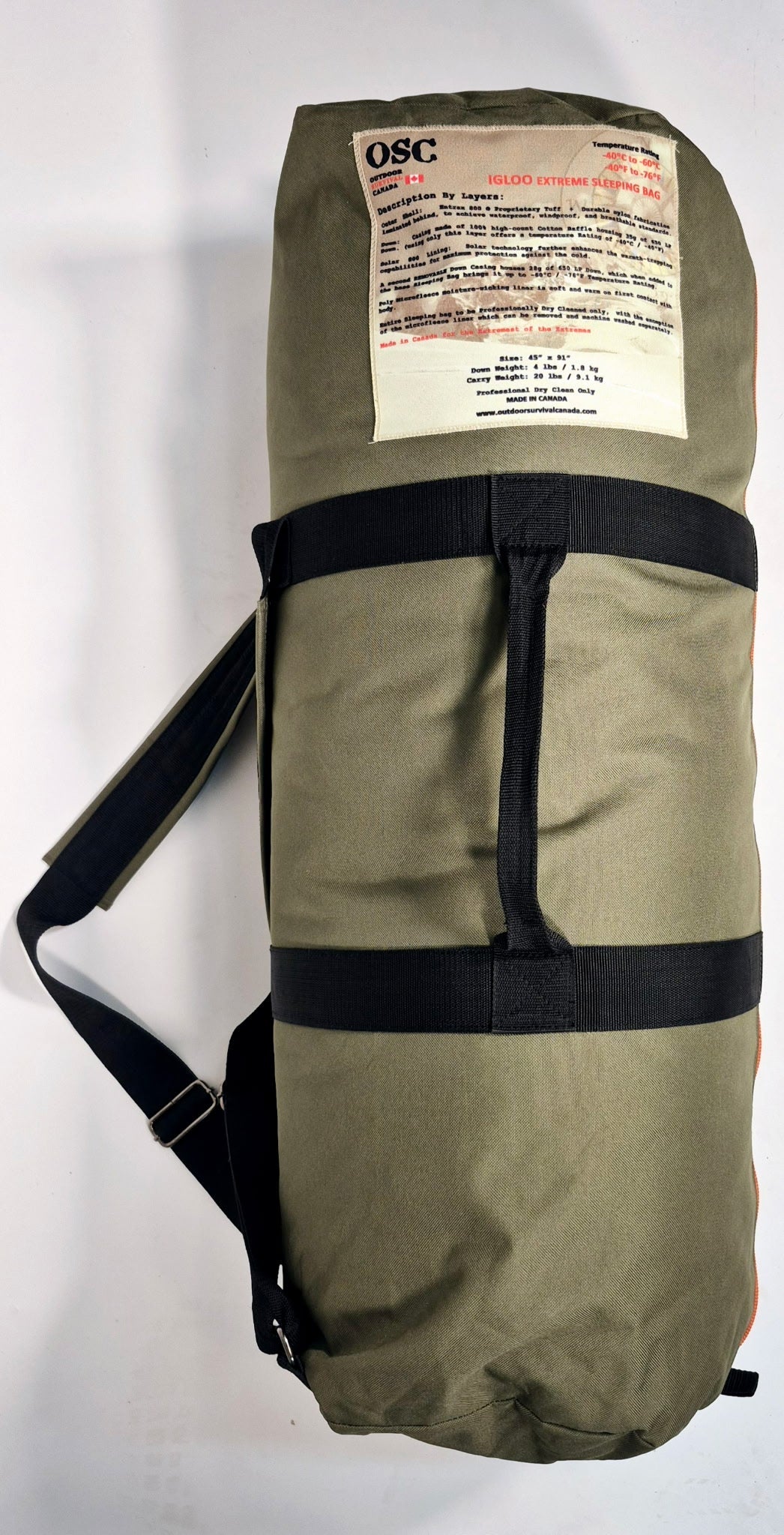 Outdoor Survival Canada Igloo Oversize Layered Down Sleeping Bags -60C/-76F
