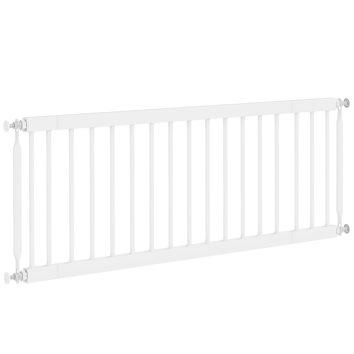26"-37" Dog Gate, Adjustable Pet Gate, Fits 10" Tall with 2 Extension, Pressure Mount Kit for Stairs and Doorways, Black