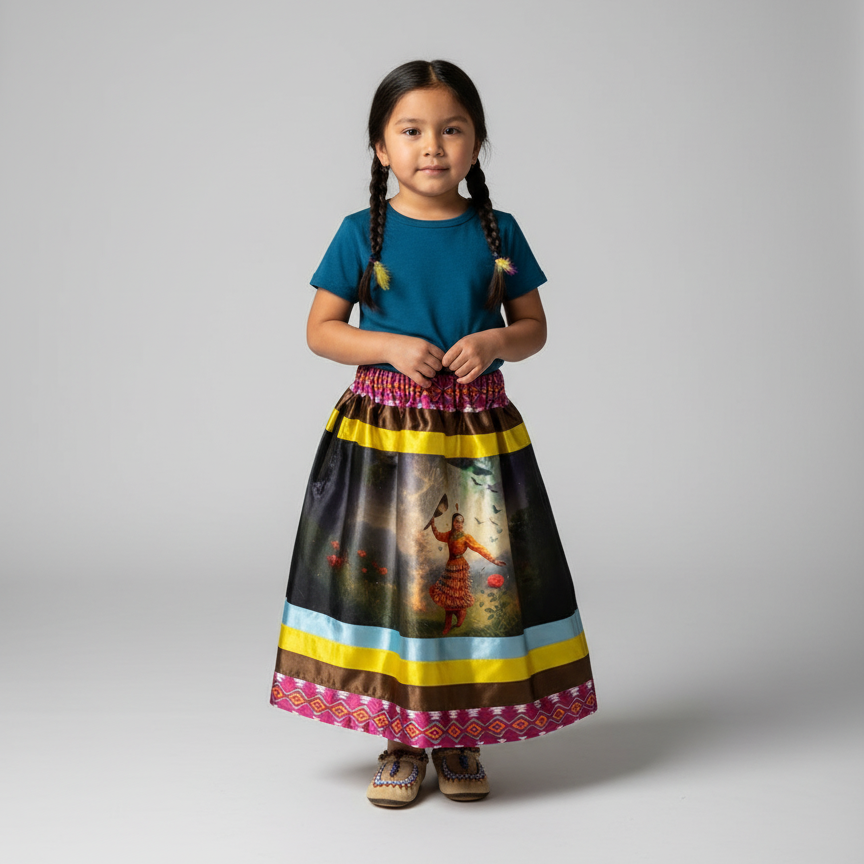 Satin Infants Dancing of Wind Ribbon Skirt