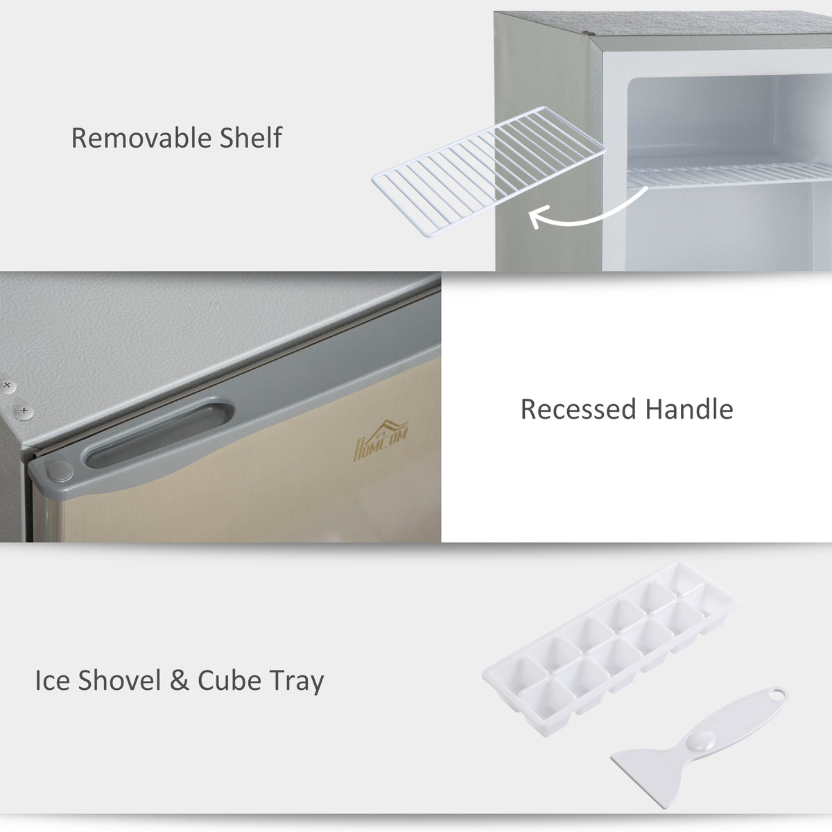 1.1 Cu. Ft. Mini Freezer, Compact Upright Freezer with Reversible Door, Removable Shelf, Adjustable Temperature, Black