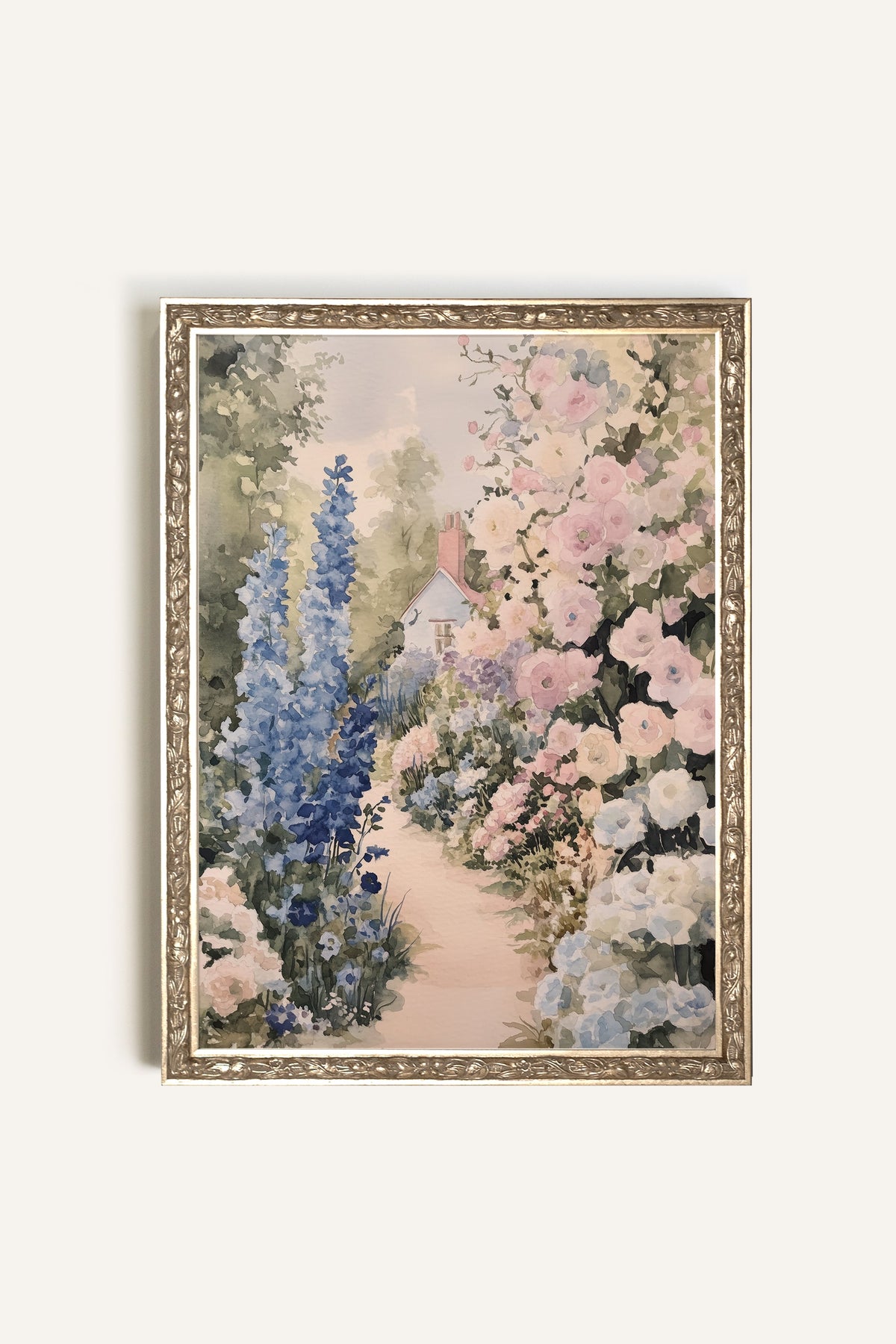 SENTIER FLEURI, CADRE VINTAGE ARGENT