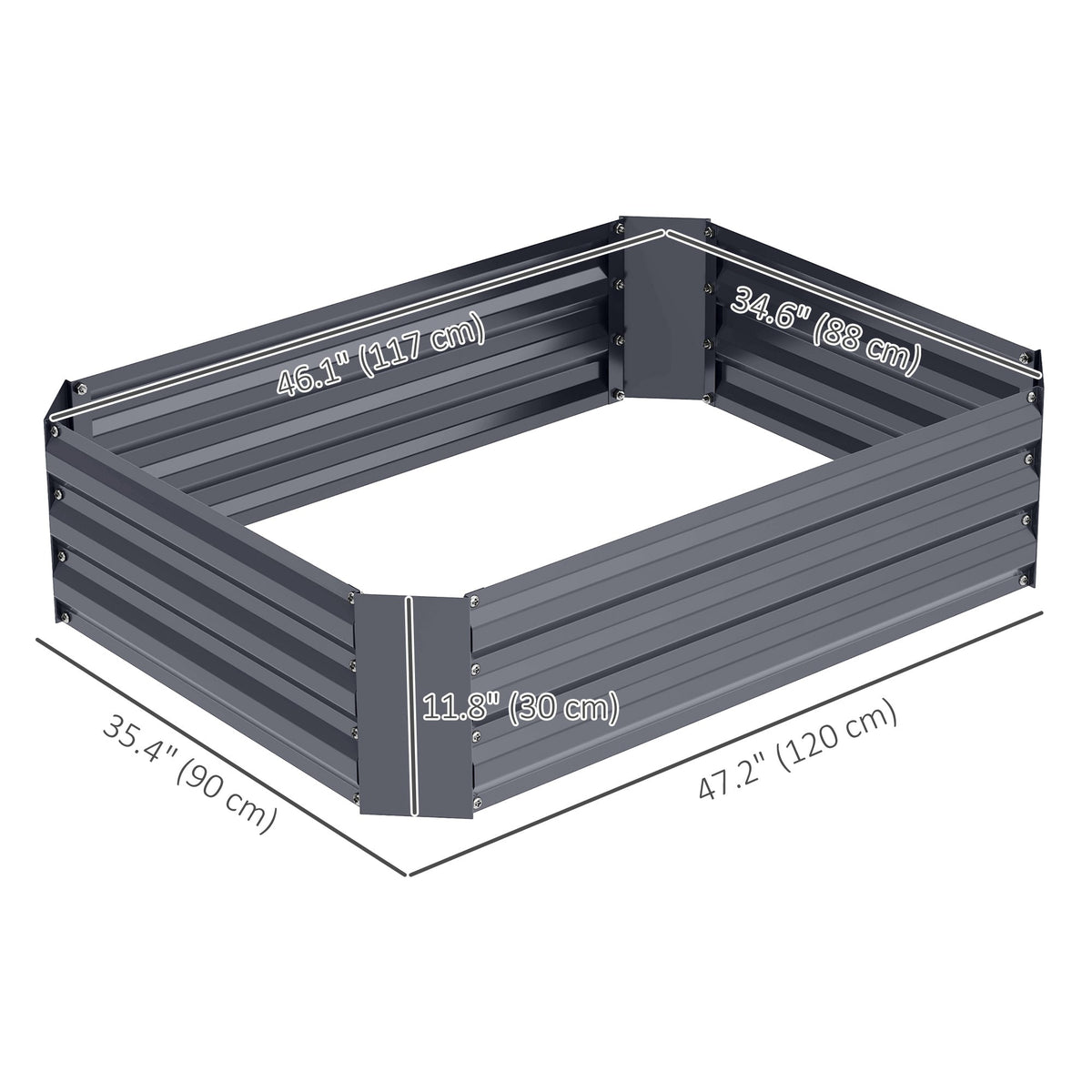 Galvanized Raised Garden Bed, 4' x 3' x 1' Outdoor Metal Planter Box, Raised Bed for Growing Flowers and Herbs