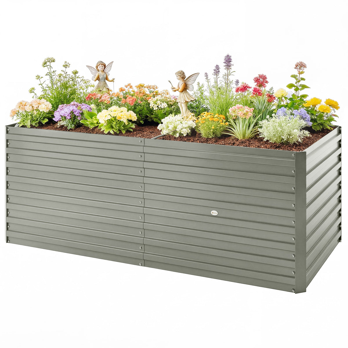 5' x 3' x 2' Raised Garden Bed, Galvanized Planter Box for Growing Flowers, Herbs and Vegetables, Black