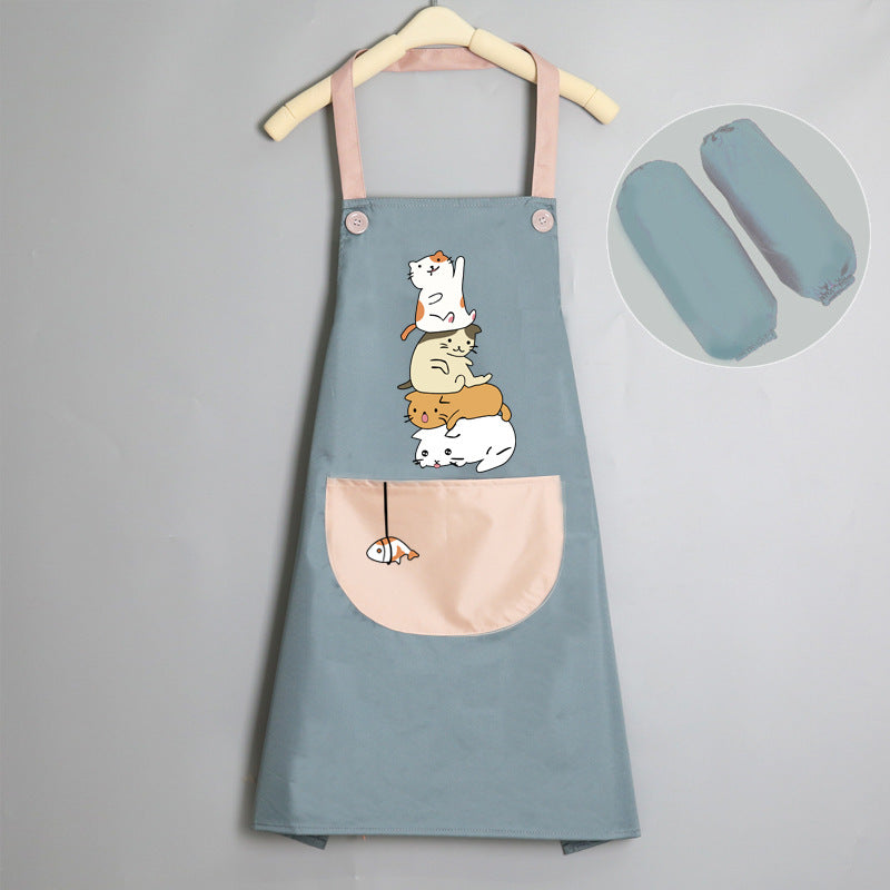 Cute Japanese Female Korean Version Home Adult Kitchen Water And Oil Working Man