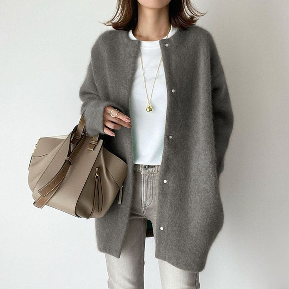 Ins Single Breasted Cardigans Fashion Solid Color Knitted Jacket Women's Autumn Spring Clothing